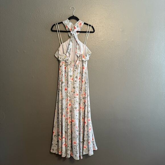 Gal Meets Glam Ella Floral Ruffle Chiffon Maxi Dress Size 6 - Picture 4 of 10